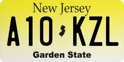 NJ license plate A10KZL