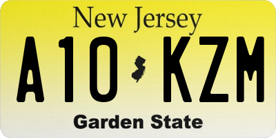 NJ license plate A10KZM