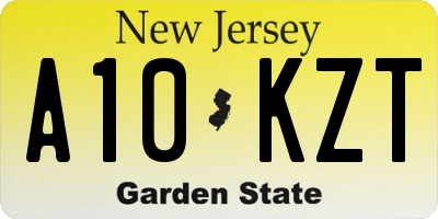 NJ license plate A10KZT