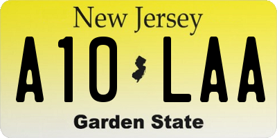 NJ license plate A10LAA