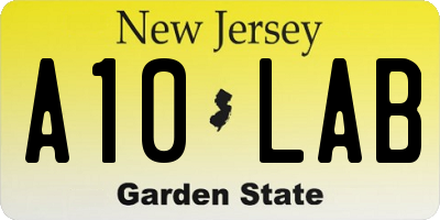 NJ license plate A10LAB