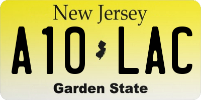 NJ license plate A10LAC