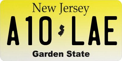 NJ license plate A10LAE