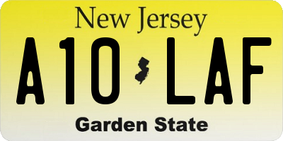 NJ license plate A10LAF