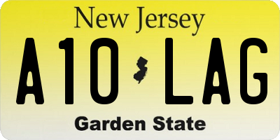 NJ license plate A10LAG