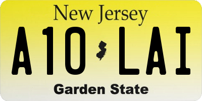 NJ license plate A10LAI