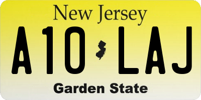 NJ license plate A10LAJ