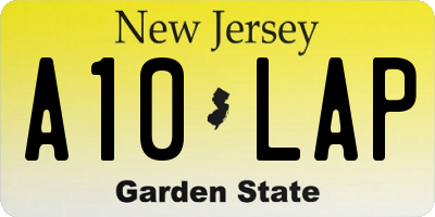 NJ license plate A10LAP