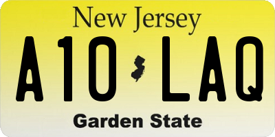 NJ license plate A10LAQ