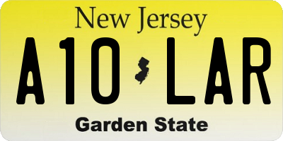 NJ license plate A10LAR