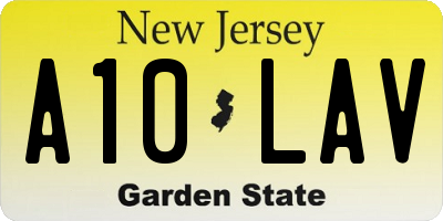 NJ license plate A10LAV