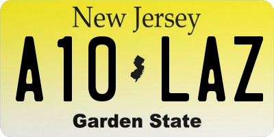 NJ license plate A10LAZ