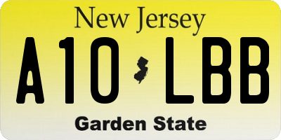 NJ license plate A10LBB