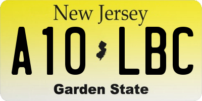 NJ license plate A10LBC