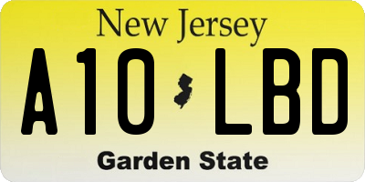 NJ license plate A10LBD