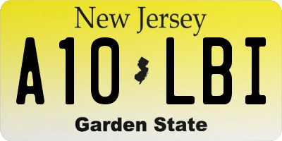 NJ license plate A10LBI