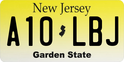 NJ license plate A10LBJ