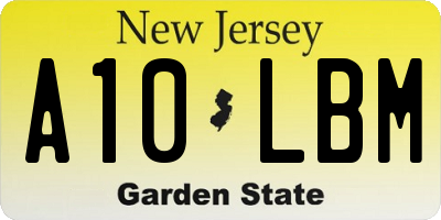 NJ license plate A10LBM