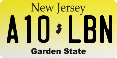 NJ license plate A10LBN