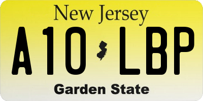 NJ license plate A10LBP