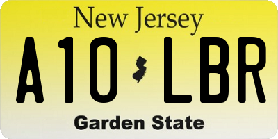 NJ license plate A10LBR