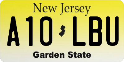 NJ license plate A10LBU