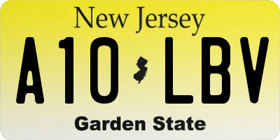 NJ license plate A10LBV