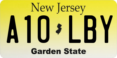 NJ license plate A10LBY