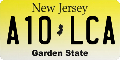 NJ license plate A10LCA