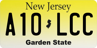 NJ license plate A10LCC