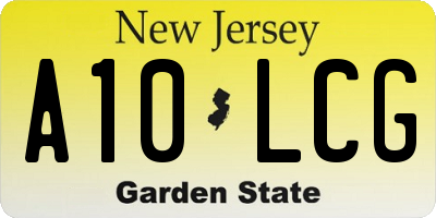 NJ license plate A10LCG