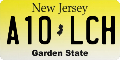 NJ license plate A10LCH