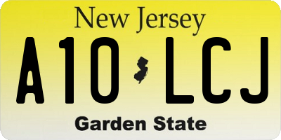 NJ license plate A10LCJ