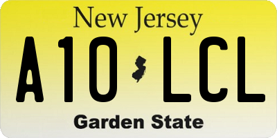 NJ license plate A10LCL