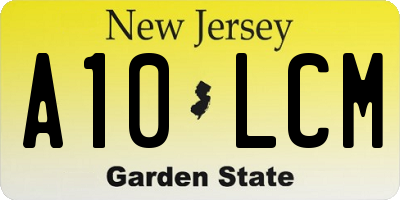 NJ license plate A10LCM