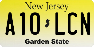 NJ license plate A10LCN