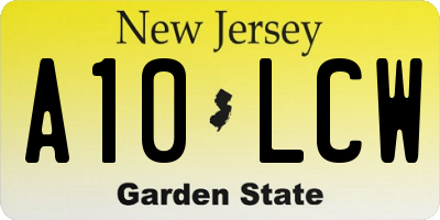 NJ license plate A10LCW