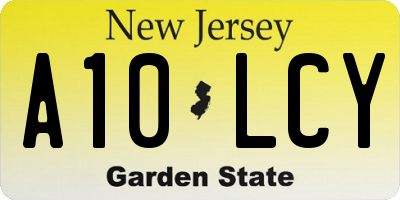 NJ license plate A10LCY