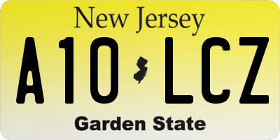 NJ license plate A10LCZ