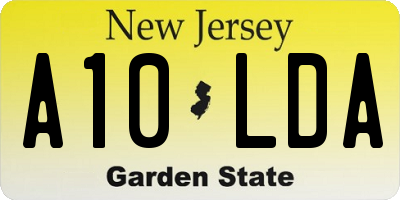 NJ license plate A10LDA