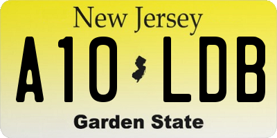 NJ license plate A10LDB