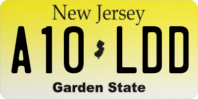 NJ license plate A10LDD