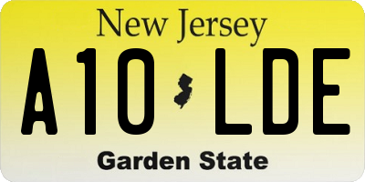 NJ license plate A10LDE