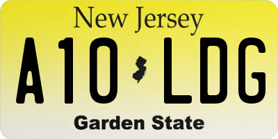 NJ license plate A10LDG