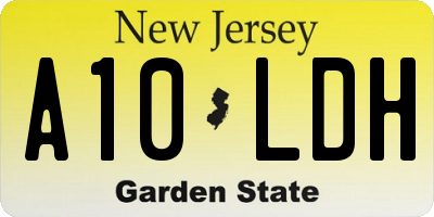 NJ license plate A10LDH