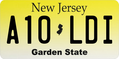 NJ license plate A10LDI