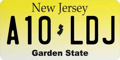 NJ license plate A10LDJ