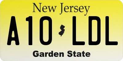 NJ license plate A10LDL