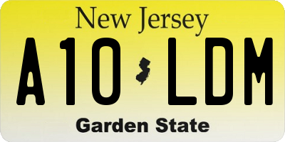 NJ license plate A10LDM