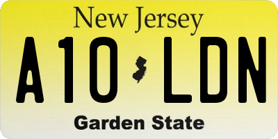 NJ license plate A10LDN